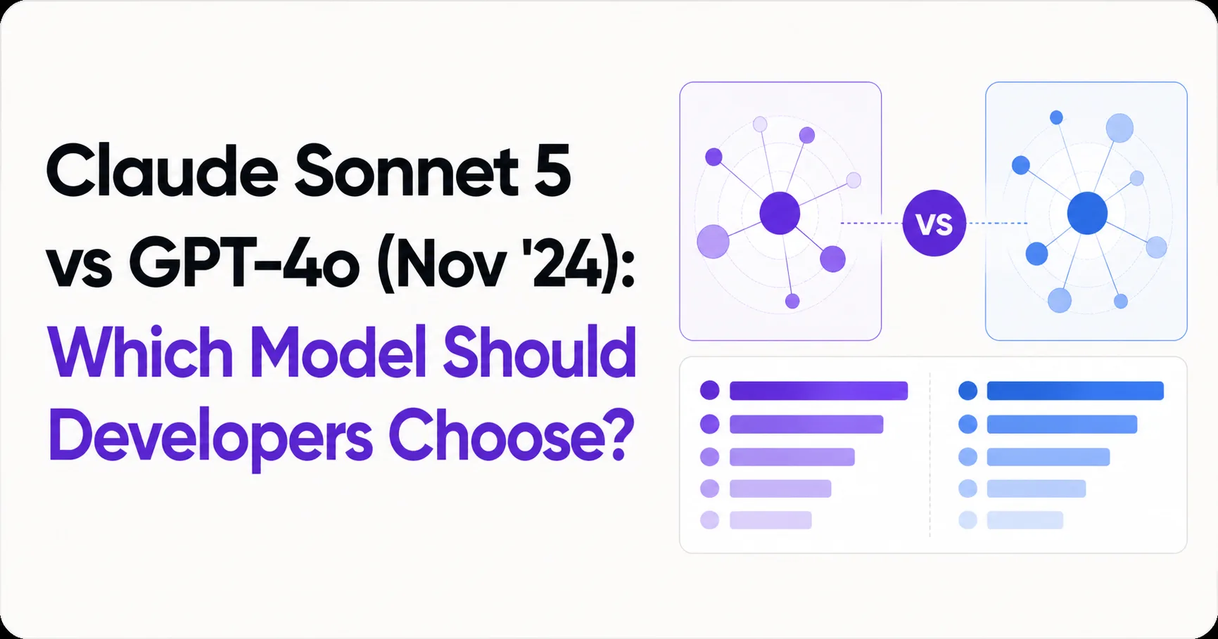 Claude Sonnet 5 vs GPT-4o (Nov '24): Which Model Should Developers Choose?