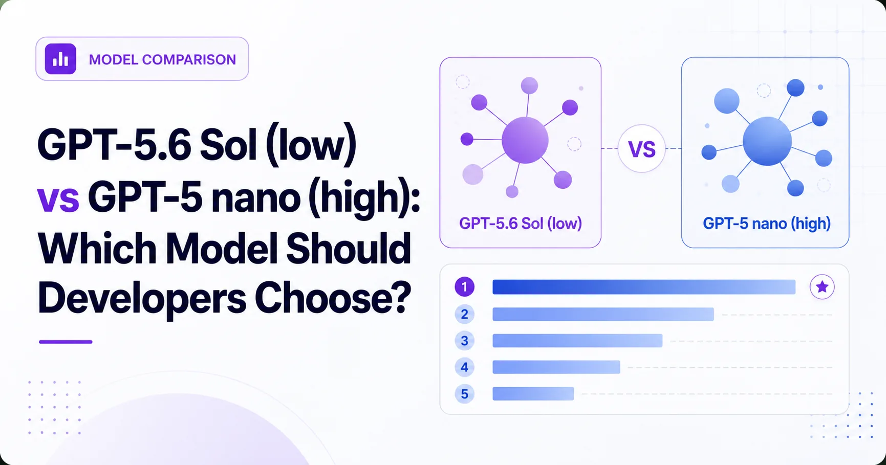 GPT-5.6 Sol (low) vs GPT-5 nano (high): Which Model Should Developers Choose?
